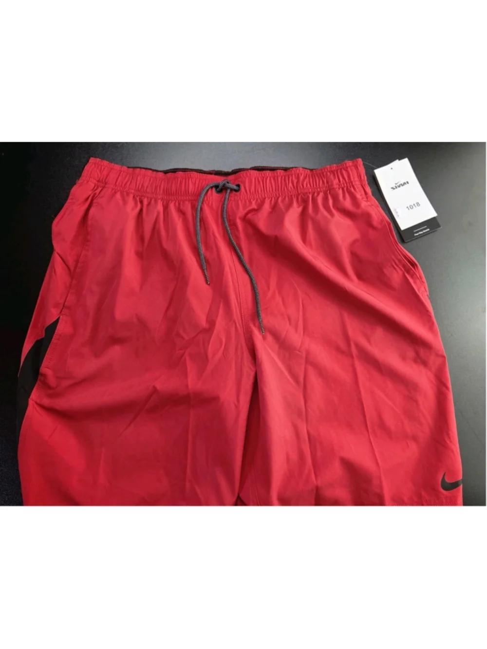 Nike Swim Mens Volley Swim Trunks University Red Four-Way Stretch Large NWT 1018